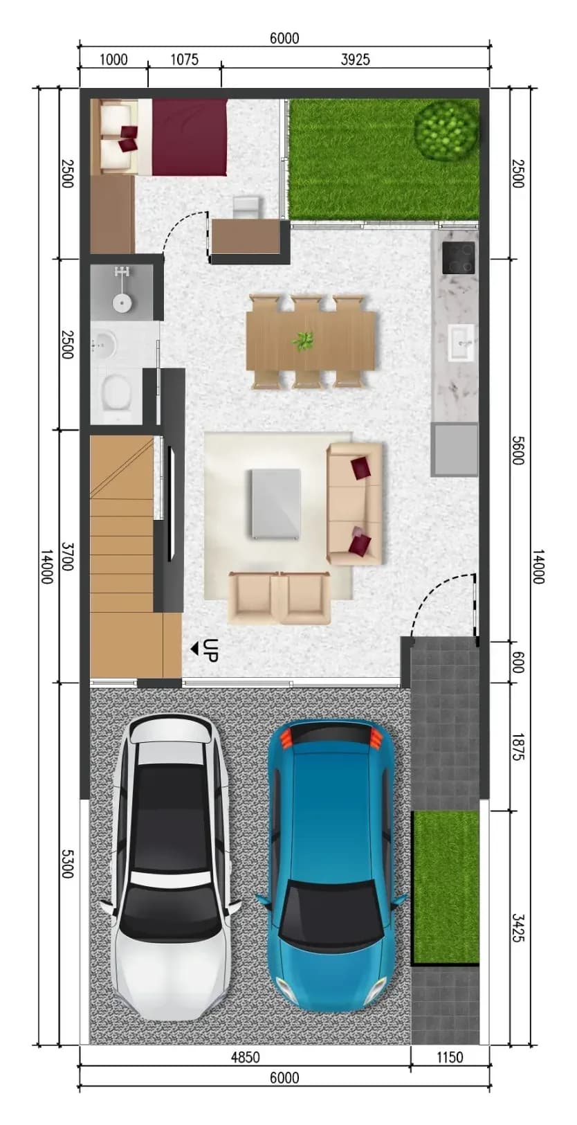 The developer's working drawing for the ground floor of the Afromosia type