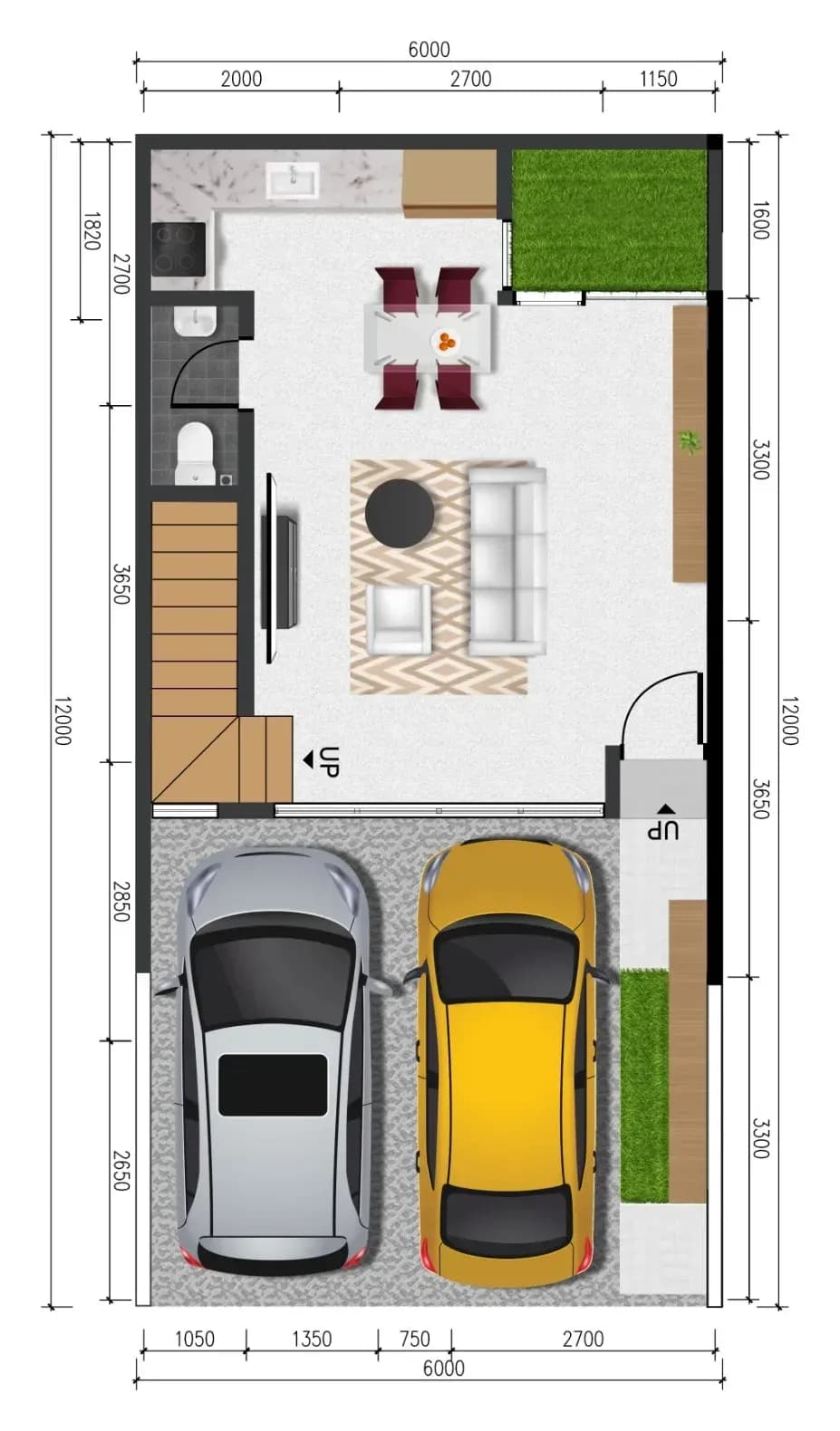 The developer's working drawing for the ground floor of the Oak type